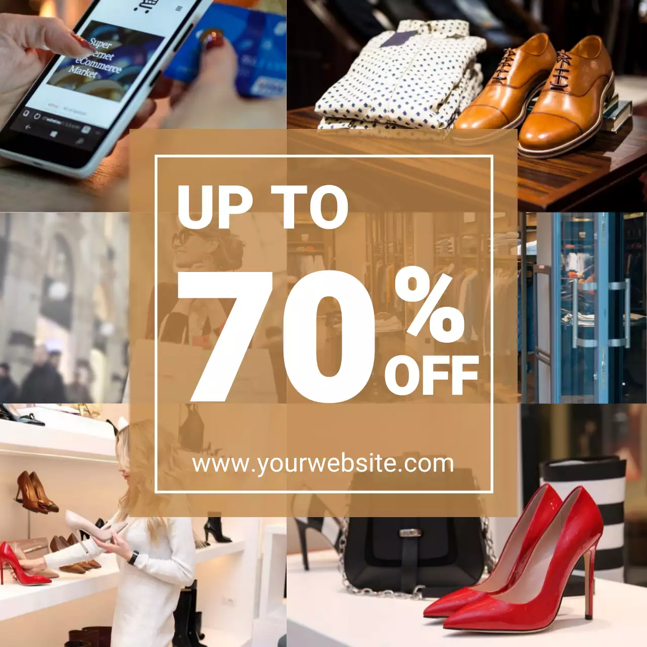 Fashion Sale Banner Clothing and Shoes Promotion Template 70 Off