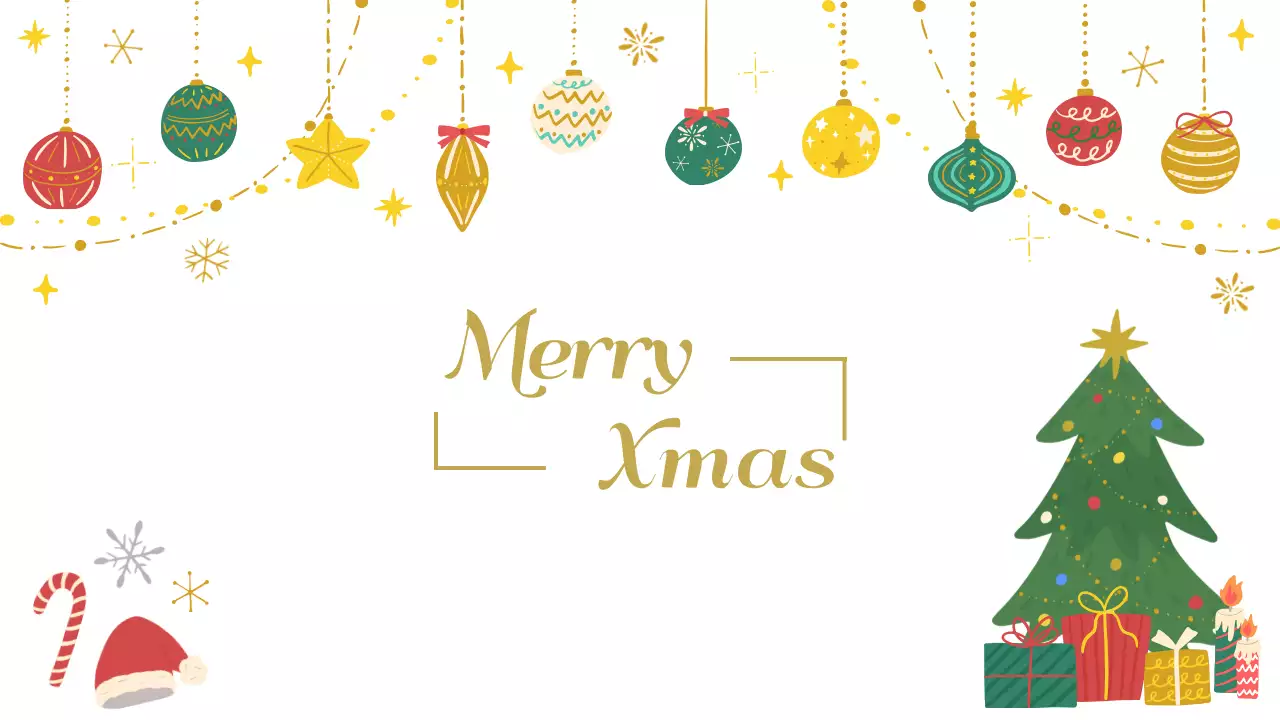 クリスマスのかわいいカラフルな背景・サムネイル