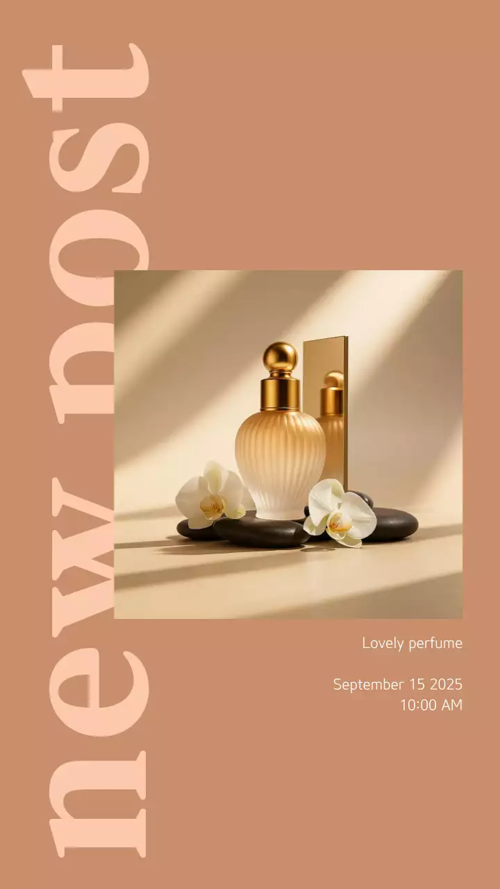 Perfume Ad Banner Luxury Fragrance Promotion Template for Beauty Brand