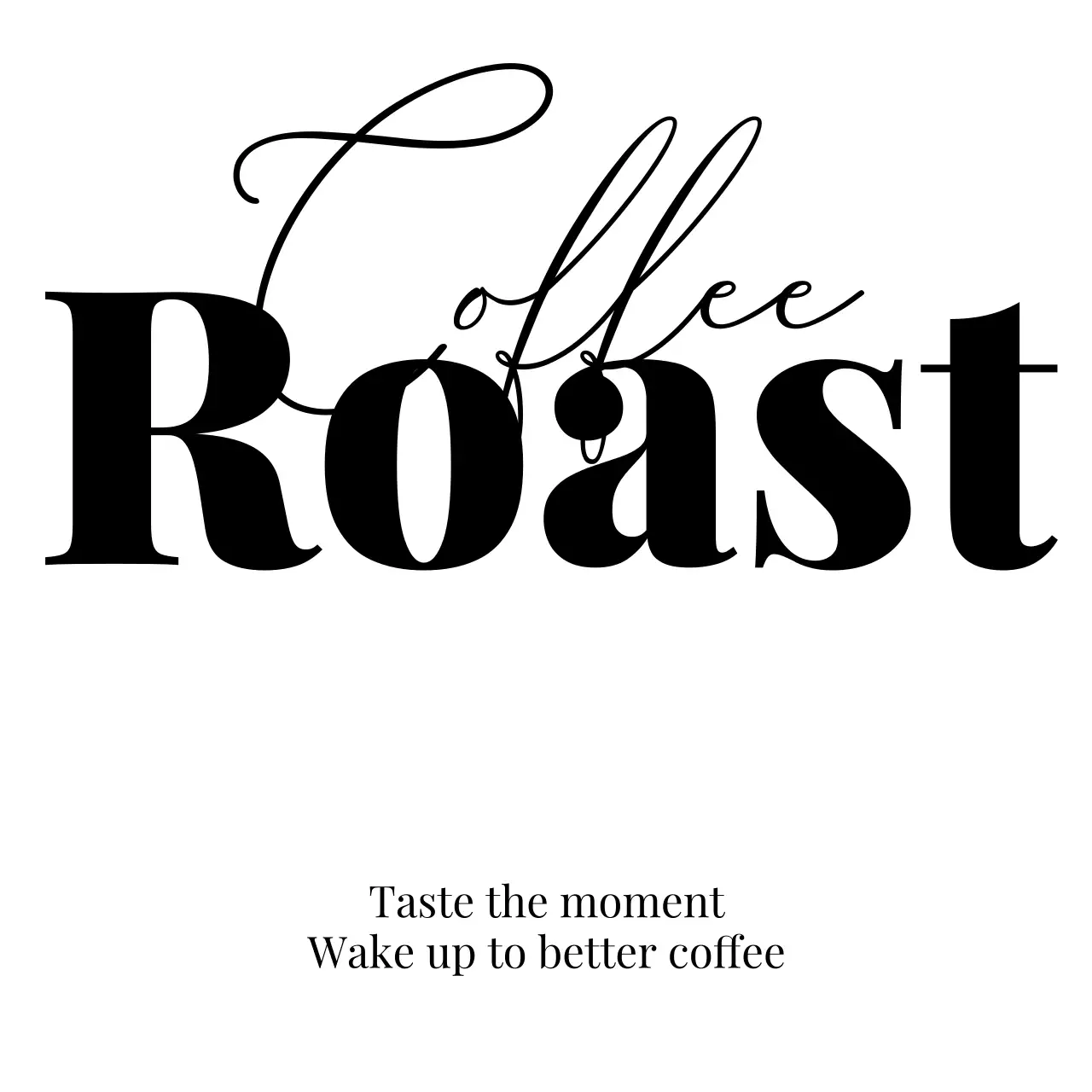 黒 モダン コーヒー ロゴ 感性テキスト