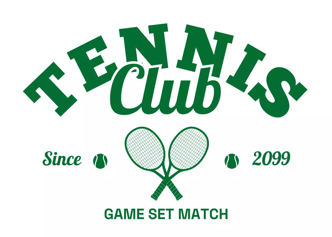 緑 シンプル スポーツ ロゴ テニス