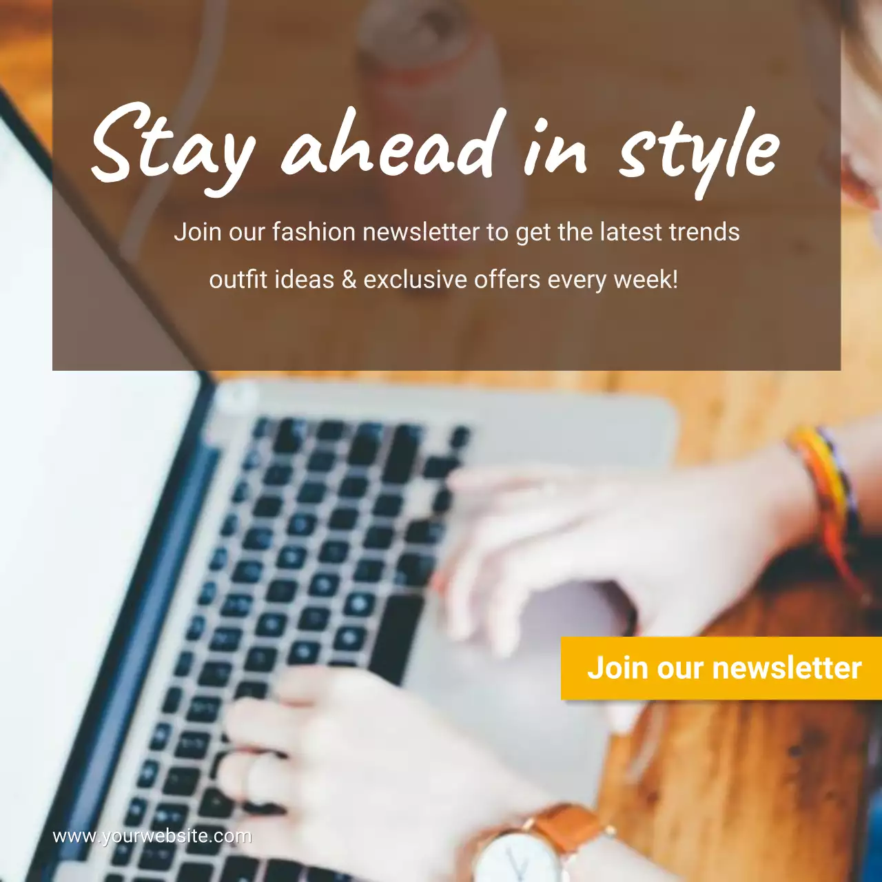 Newsletter Banner Business Marketing Template for Online Fashion Updates