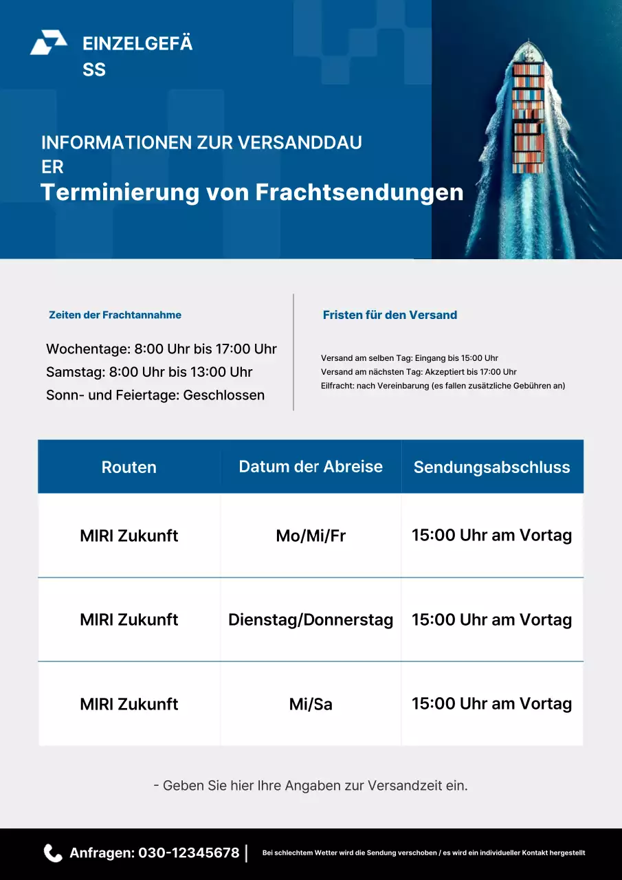 Blue Clean Lieferinformationen Aktion