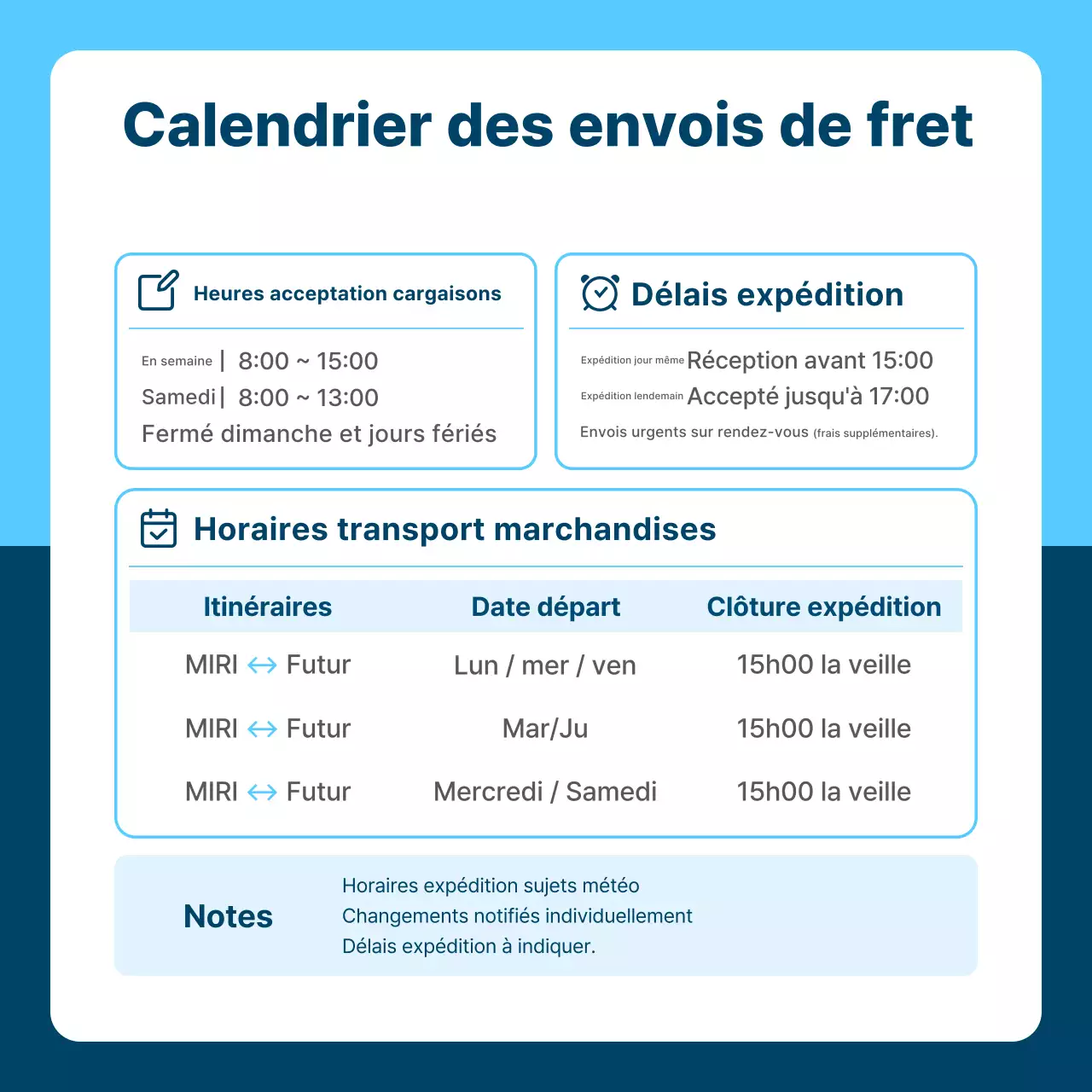 Guide des horaires bleu ciel soigné