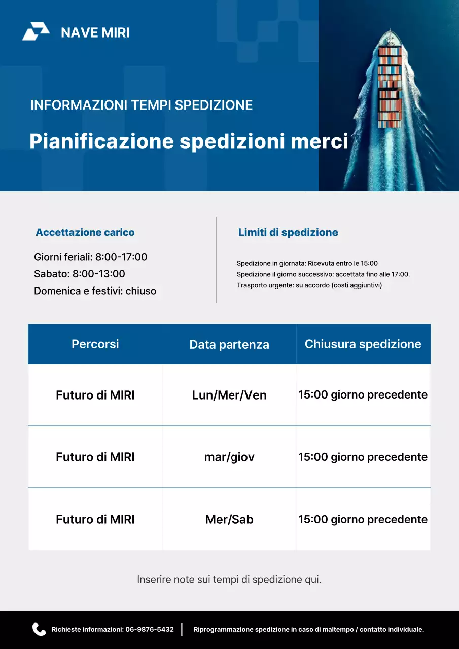 Promozione informativa sulla consegna di Blue Clean