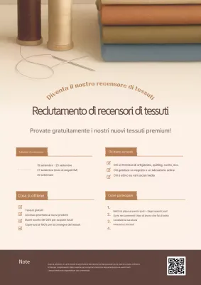 Gruppo di reclutamento per l'esperienza in tessuto moderno beige