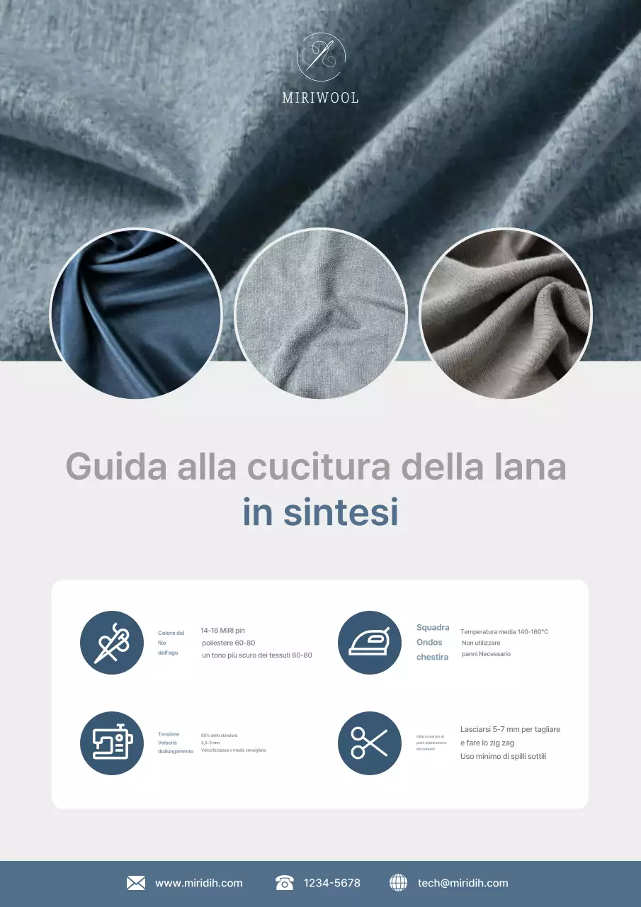 Descrizione della guida alla lavorazione del tessuto di lana grigia