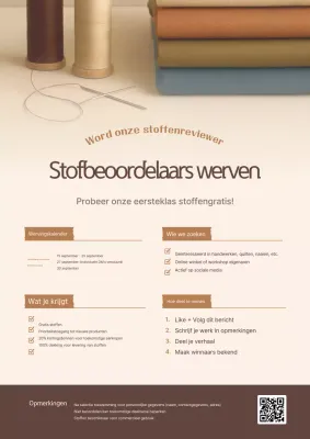 Beige Modern Fabric Experience Group Recruitment