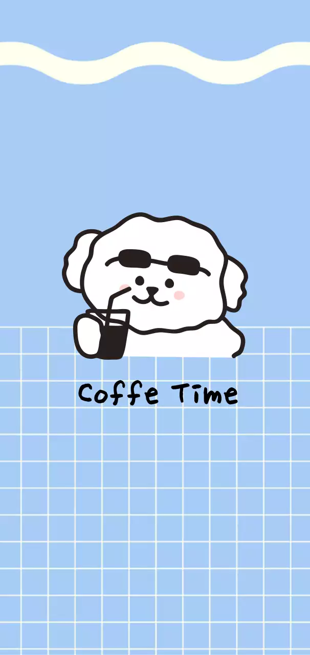 하늘색 아기자기한 캐릭터 스티커