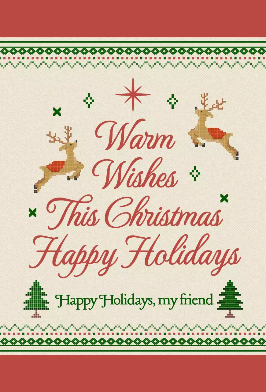 빨강 전통 크리스마스 엽서