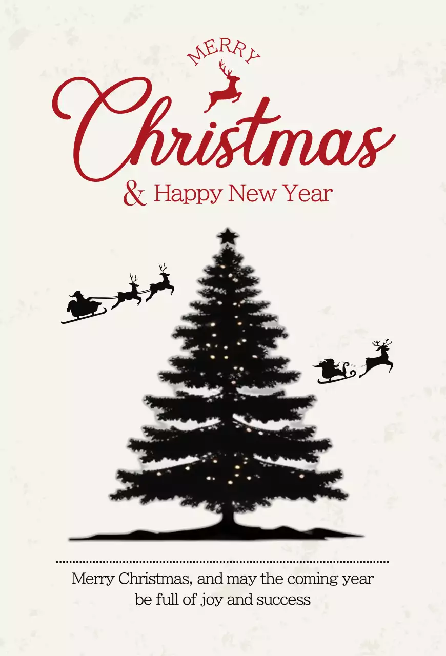 흰색 클래식 크리스마스 카드