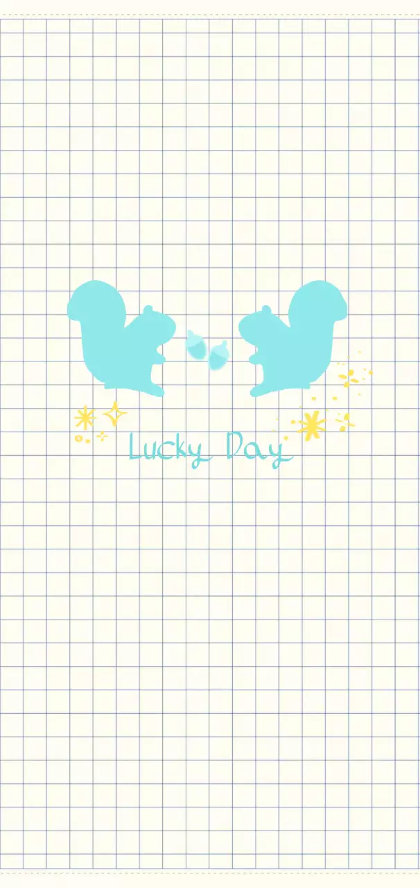 하늘색 아기자기한 다람쥐와 도토리 스티커