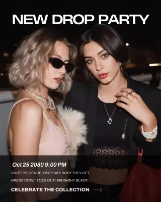 Black Trendy Fashion Invitation