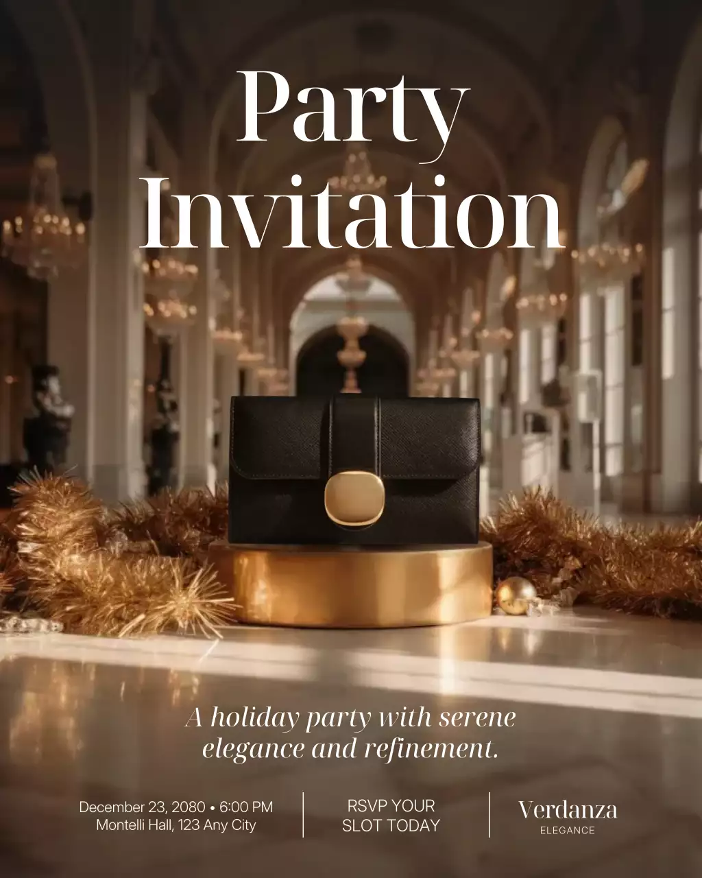 Black Elegant Holiday Invitation Instagram Post