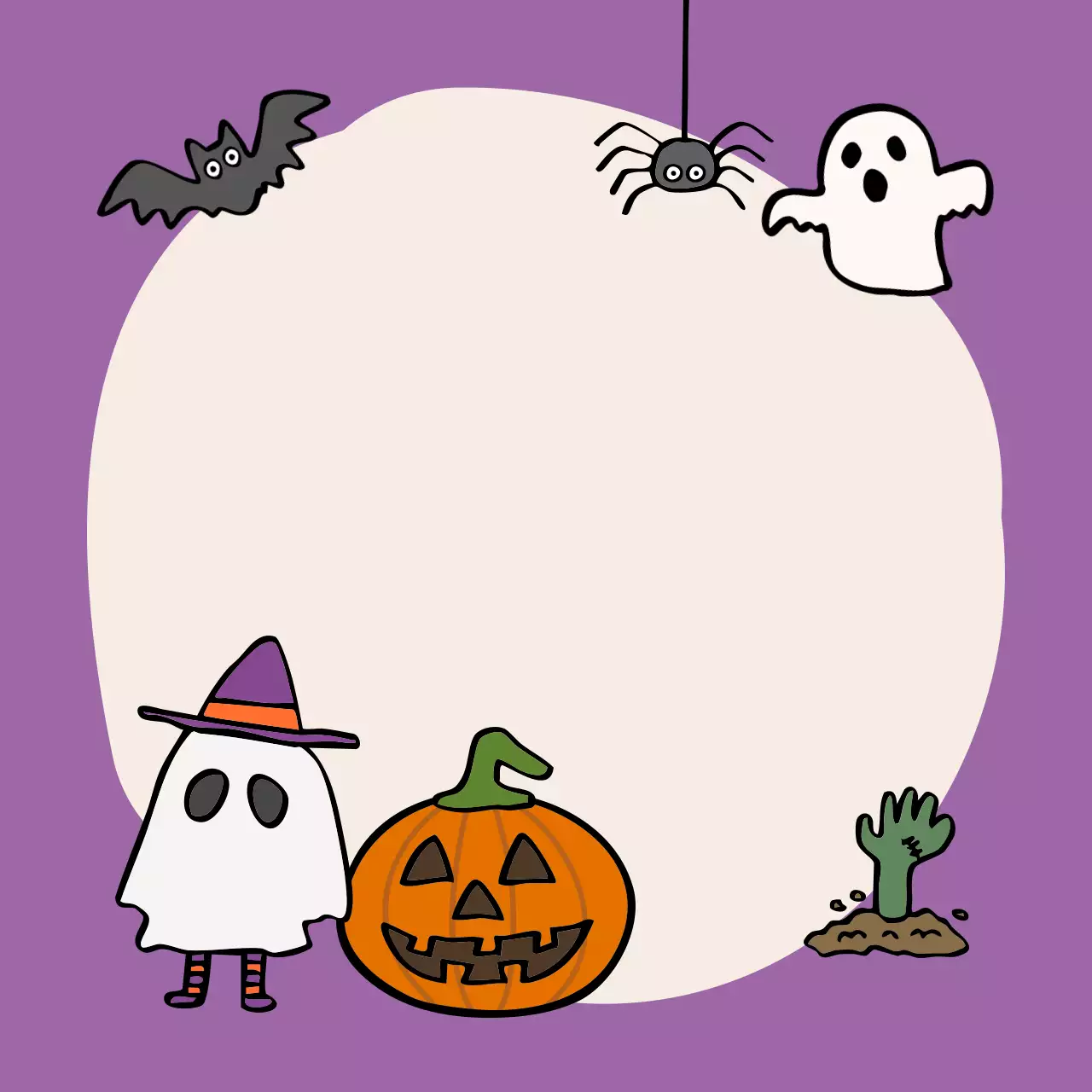 연보라 아기자기한 할로윈 편지지