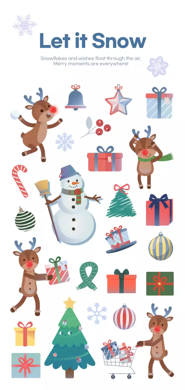 파랑 아기자기한 크리스마스 꾸미기