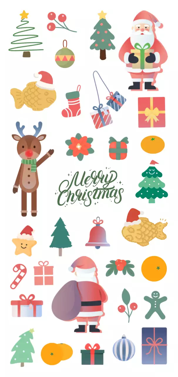 파랑 아기자기한 크리스마스 꾸미기