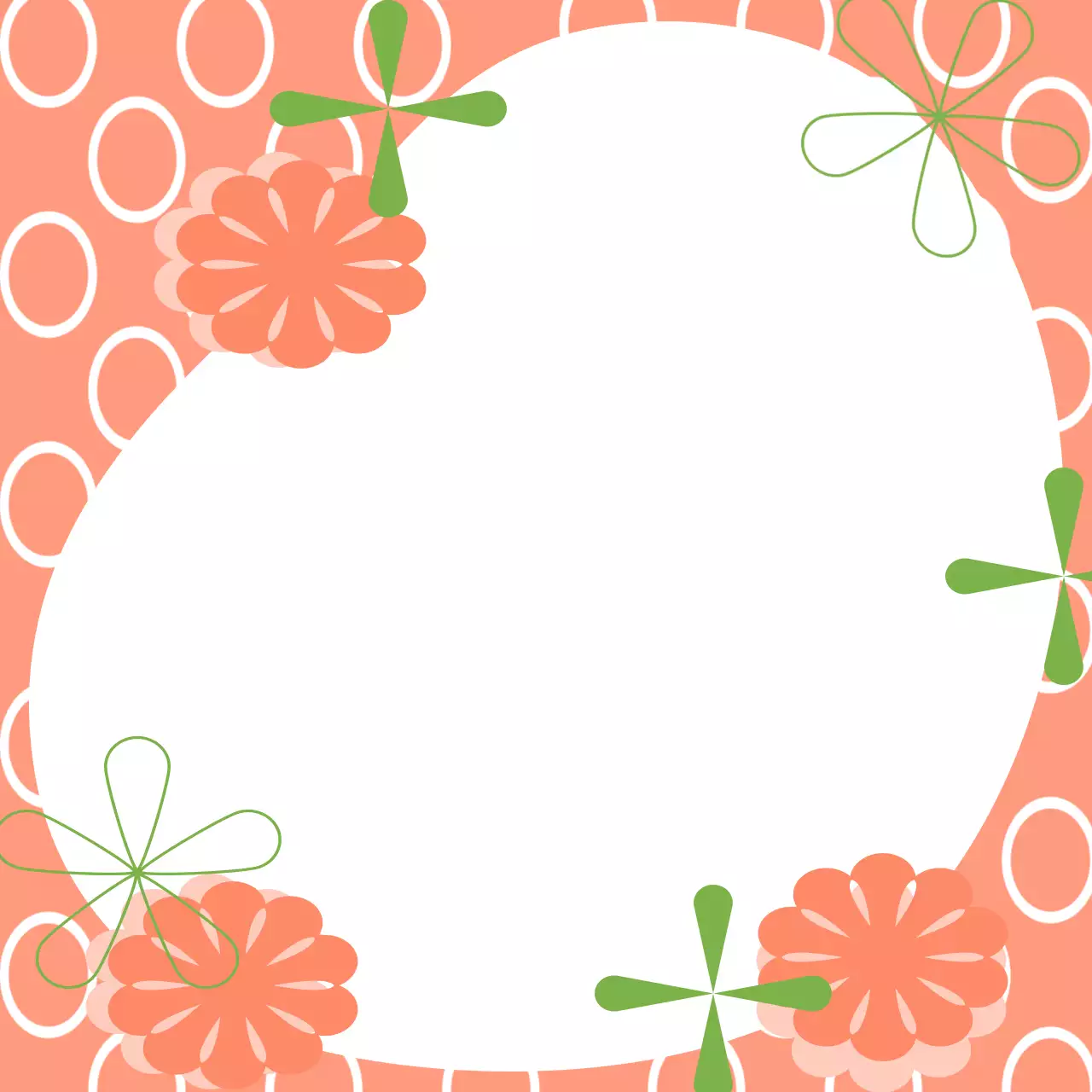 주황 아기자기한 패턴 포토프레임