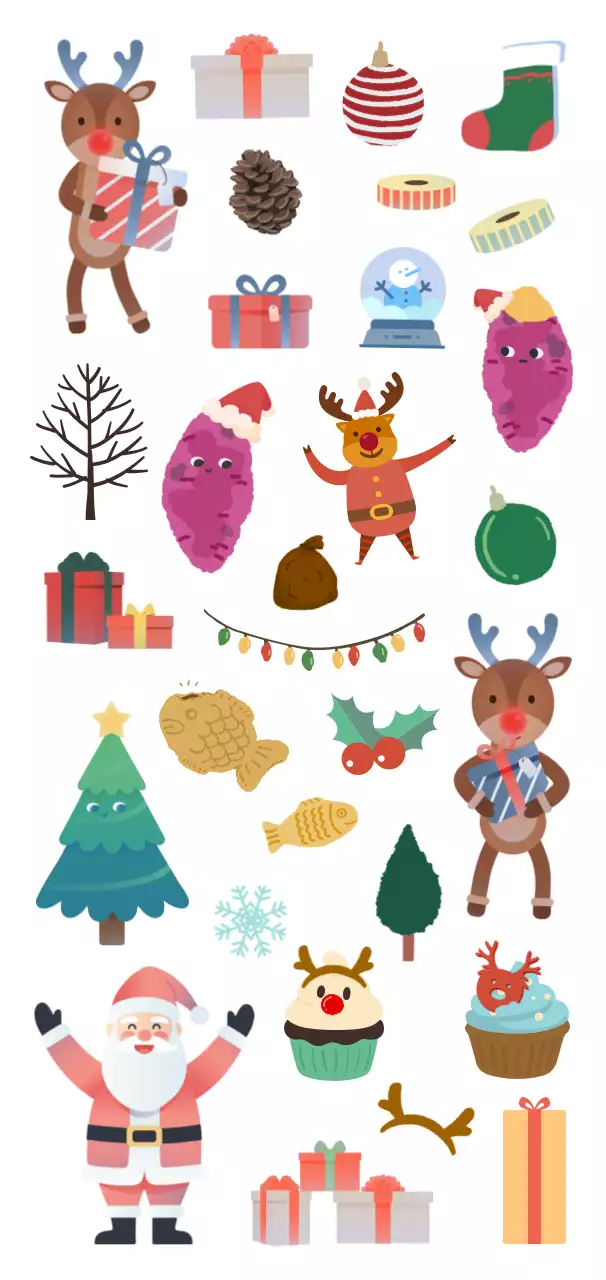 파랑 아기자기한 크리스마스 꾸미기