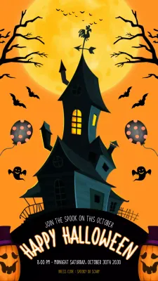 Orange Modern Happy Halloween Instagram Post