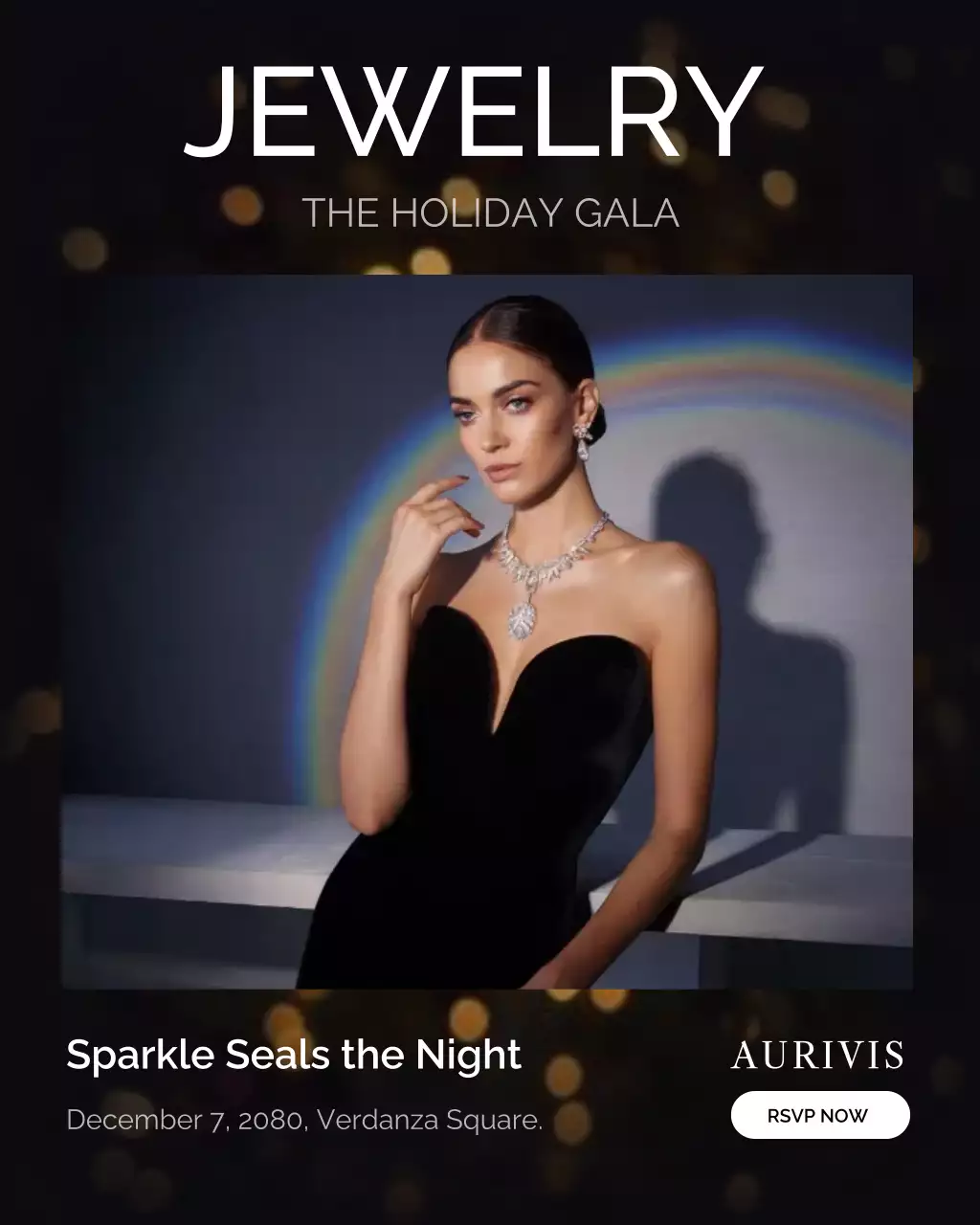 Black Elegant Jewelry Invitation Instagram Post