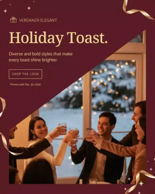Maroon Elegant Holiday Promotion Instagram Post