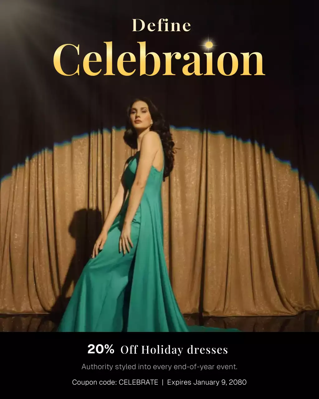 Teal Elegant Fashion Promotion Instagram Post