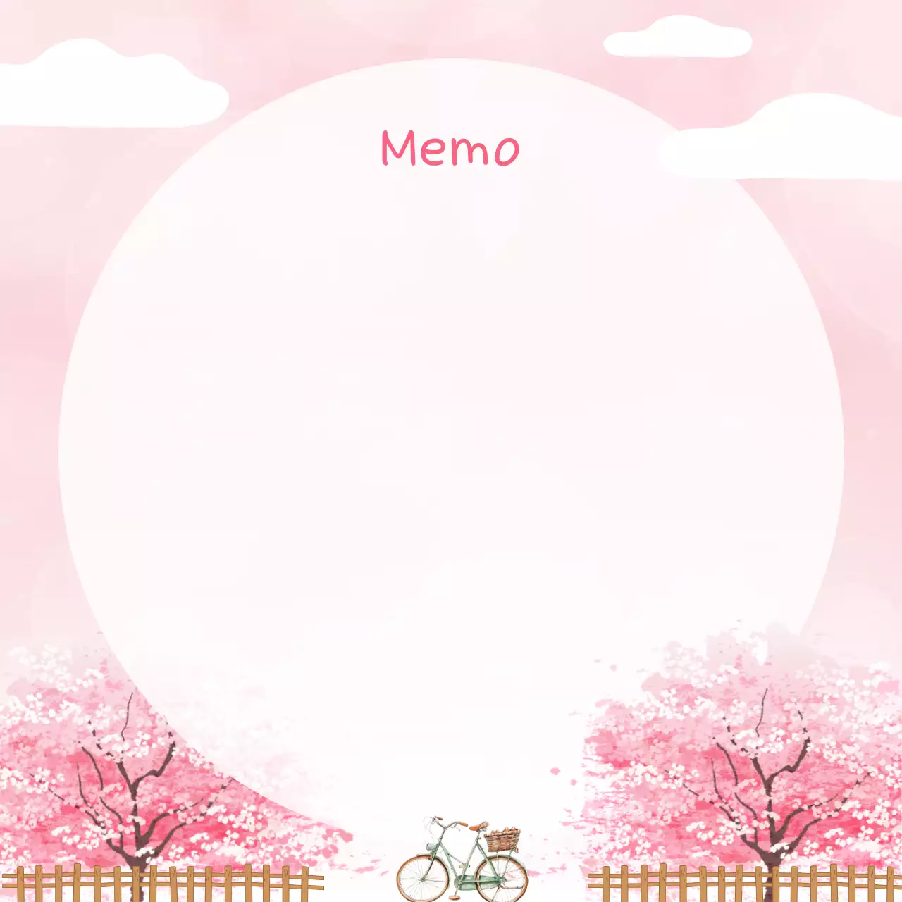 Perencana Memo Bunga Merah Muda