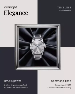 Silver Modern Watch Advertisement Instagram Post