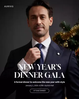 Navy Elegant Dinner Invitation Instagram Post