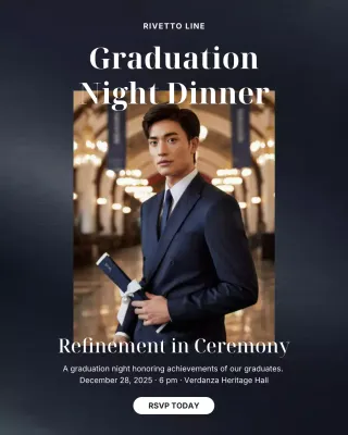 Navy Elegant Graduation Invitation Instagram Post