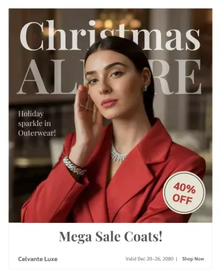 Red Elegant Fashion Promotion Instagram Post