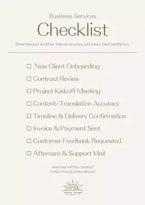 Beige Minimalist Business Checklist