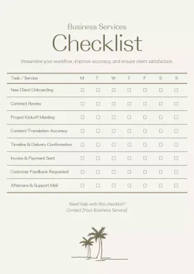 Beige Minimal Business Checklist Web Poster