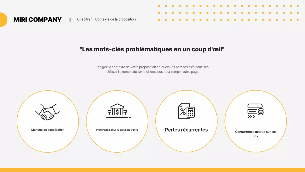 Planification de proposition moderne jaune
