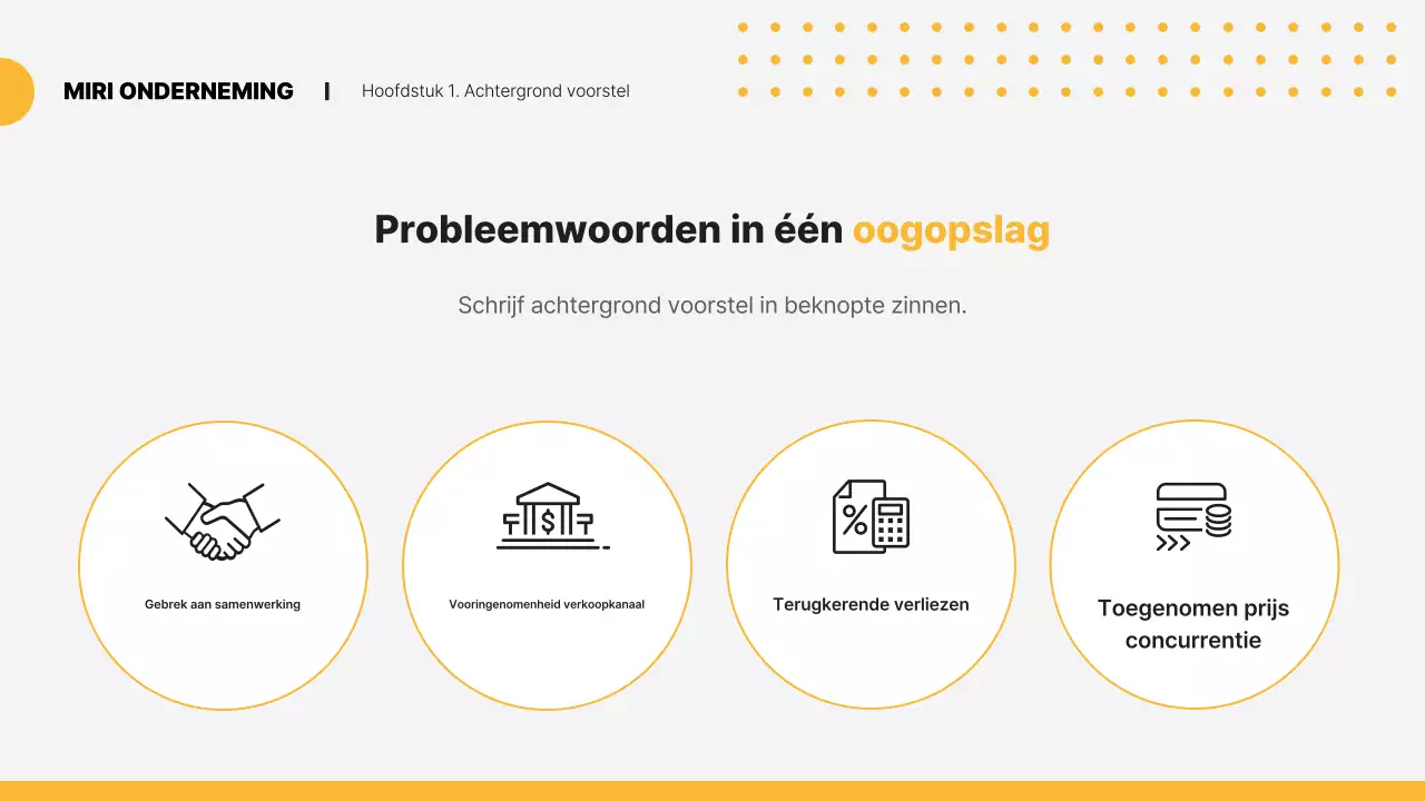 Gele moderne voorstelplanning