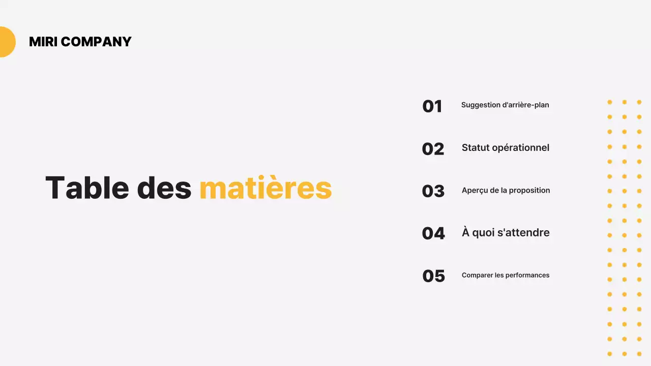 Planification de proposition moderne jaune