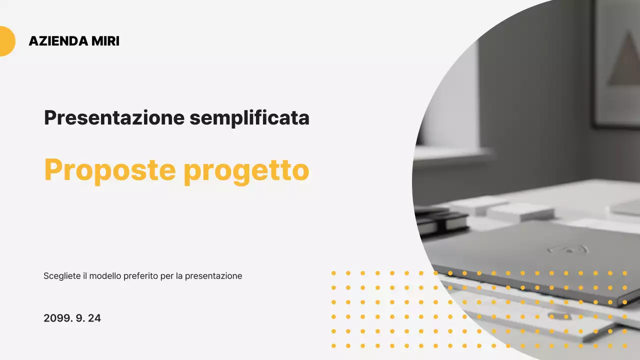 Pianificazione della proposta moderna gialla