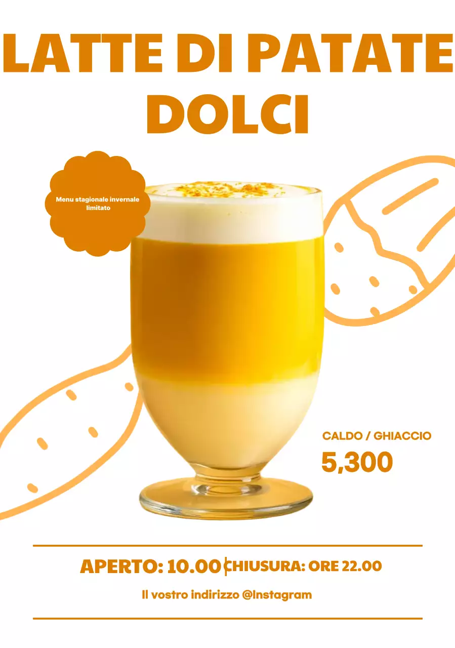 Pubblicità del menu invernale semplice arancione