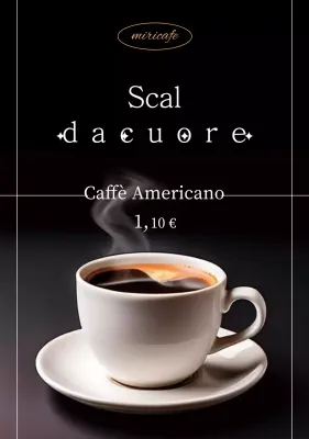 Pubblicità del caffè nero semplice