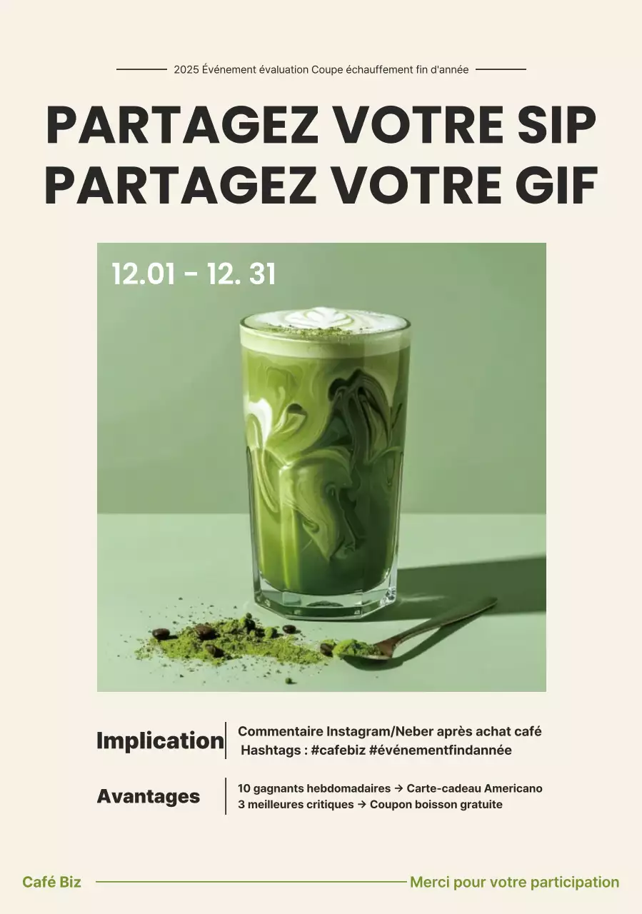 Promotion de l'événement Beige Modern Cafe