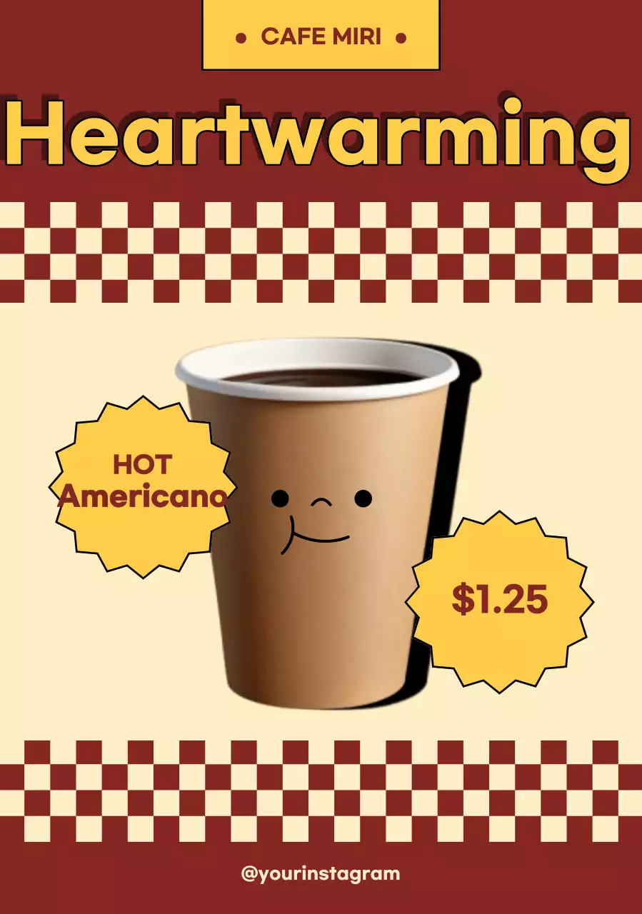 Quảng cáo cà phê Retro màu be