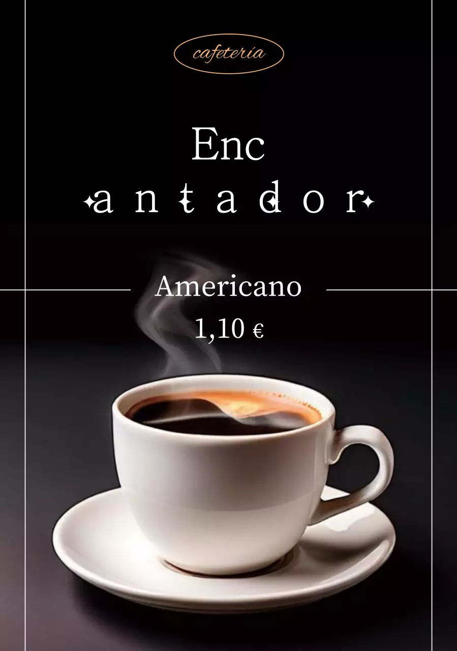 Anuncio de café negro simple