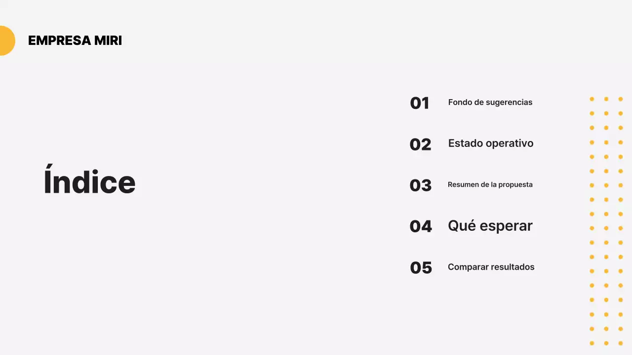 Planificación de propuestas modernas en amarillo