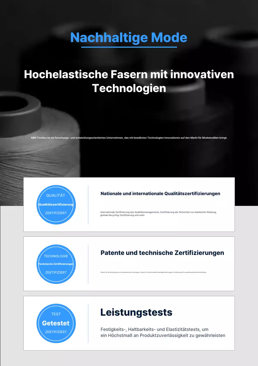 Förderung moderner schwarzer Textilprodukte