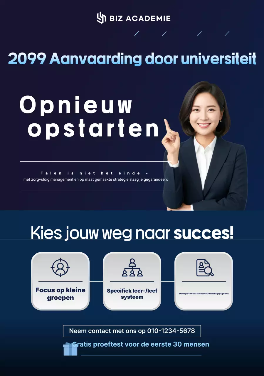 Advertentie voor Blauw Modern Onderwijs