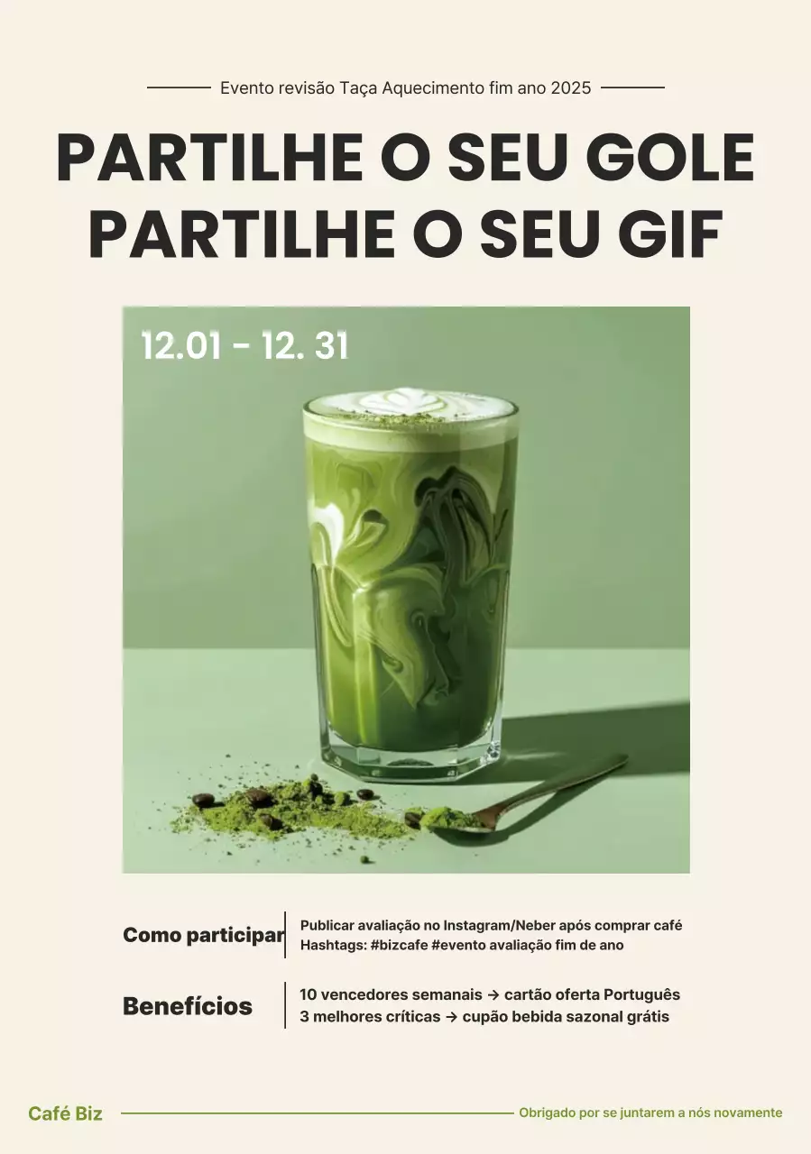 Promoção de Eventos Bege Modern Cafe