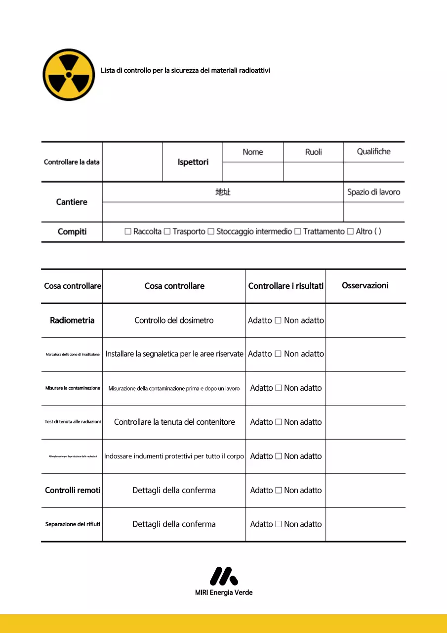 Controllo di sicurezza semplice giallo