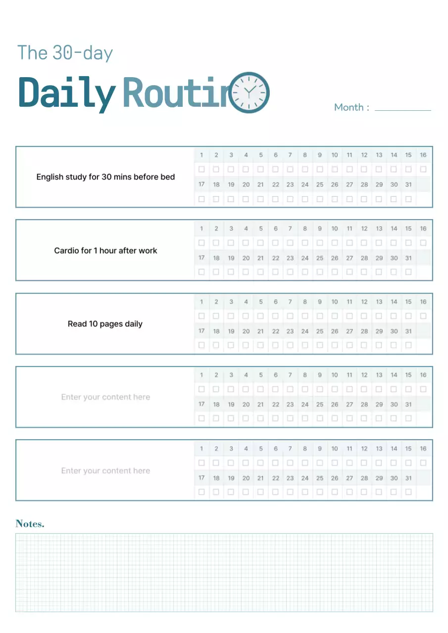 Nhật ký cuộc sống đơn giản màu xanh