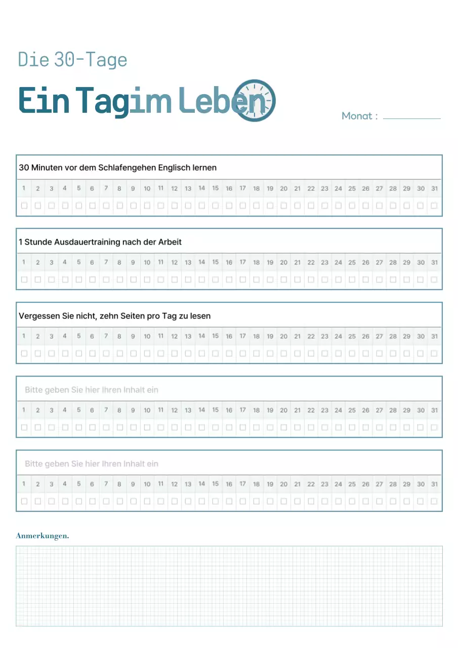 Blaues Neat Plan Tagebuch